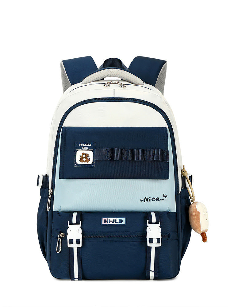 Women's Capacity Nylon Style Junior's Korean Stain Middle School Students' Schoolbags