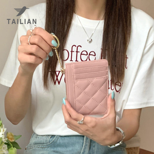 Women's High-grade Classic Style Rhombus Multiple Slots Card Holder