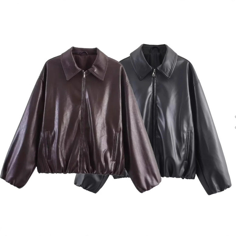 Women's Fashion Casual Faux Leather Pilot Jackets