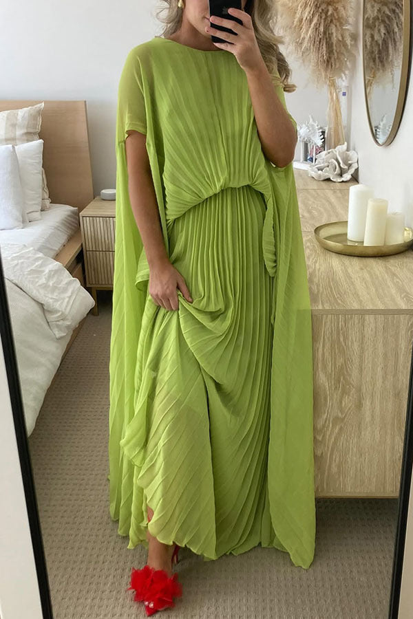 Women's Solid Color Pleated Oversized Swing Fashion Dresses