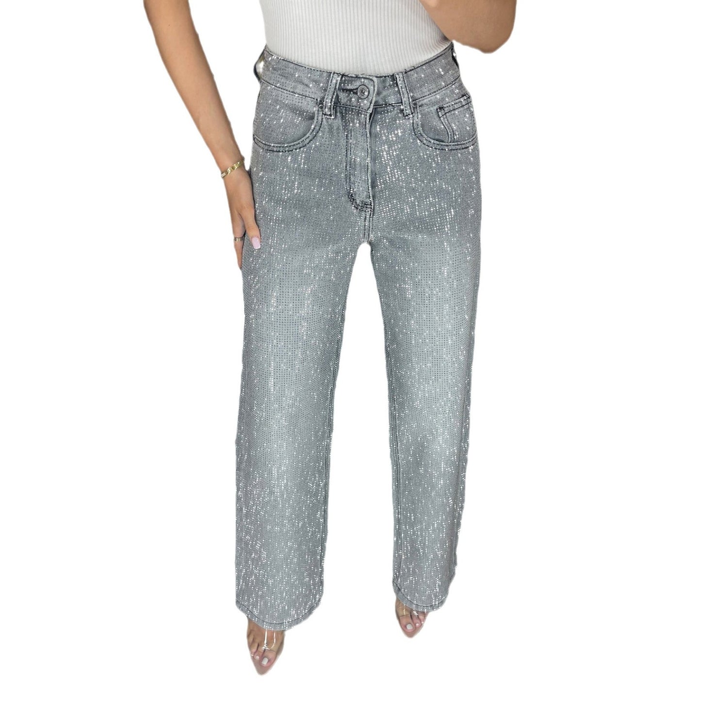 Women's Washed High-grade Low Waist Trousers Personalized Jeans