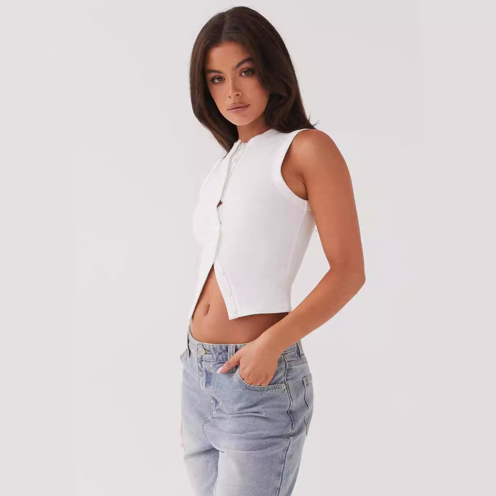 Women's Summer Slim Fit Sleeveless Waistcoat Women's Vest