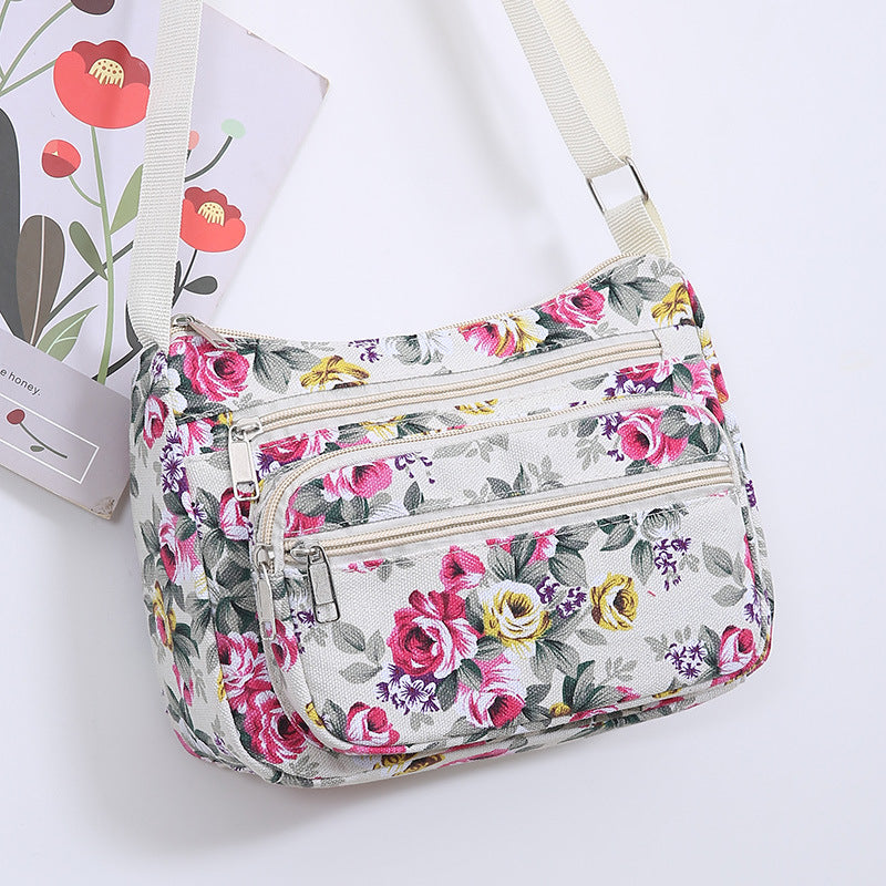 Women's Canvas Printing Mother Large Capacity Leisure Crossbody Bags
