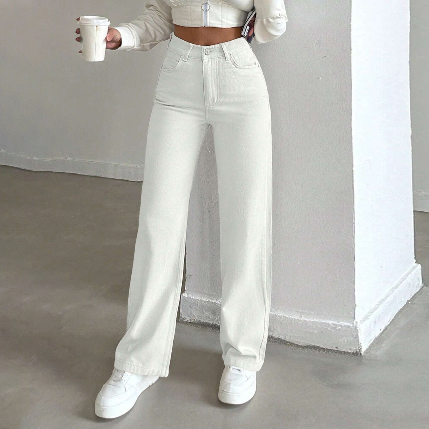 Women's Narrow For Elastic Draping Tall Lengthened Jeans