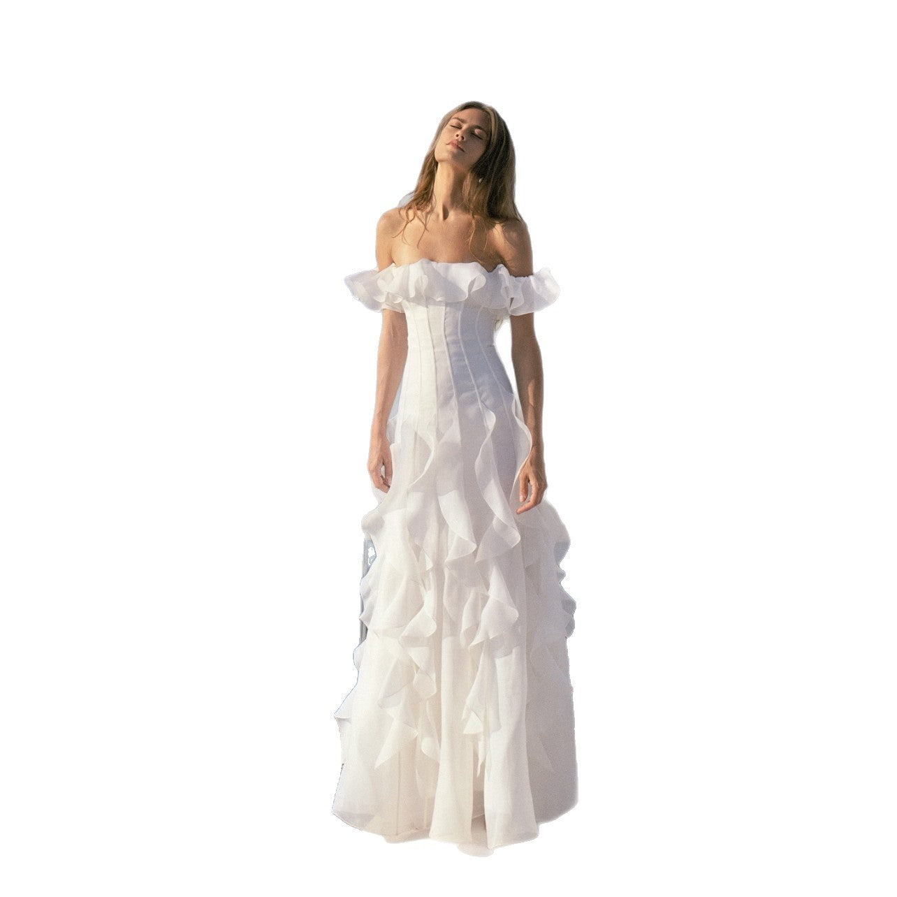 Style Suspender Dress Yarn French Ruffled Beach Atmosphere Dresses