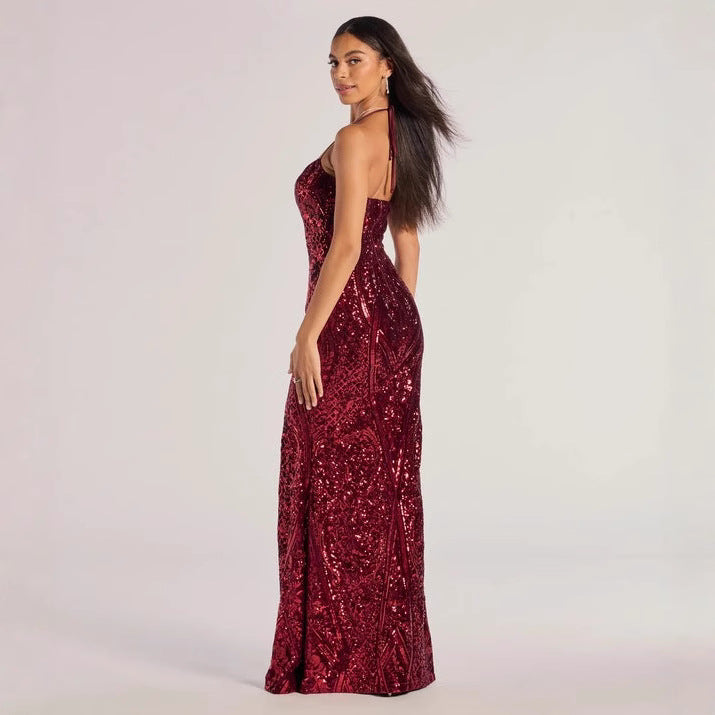 Women's Popular Sexy Sequined Suspender Dress Fashion Dresses