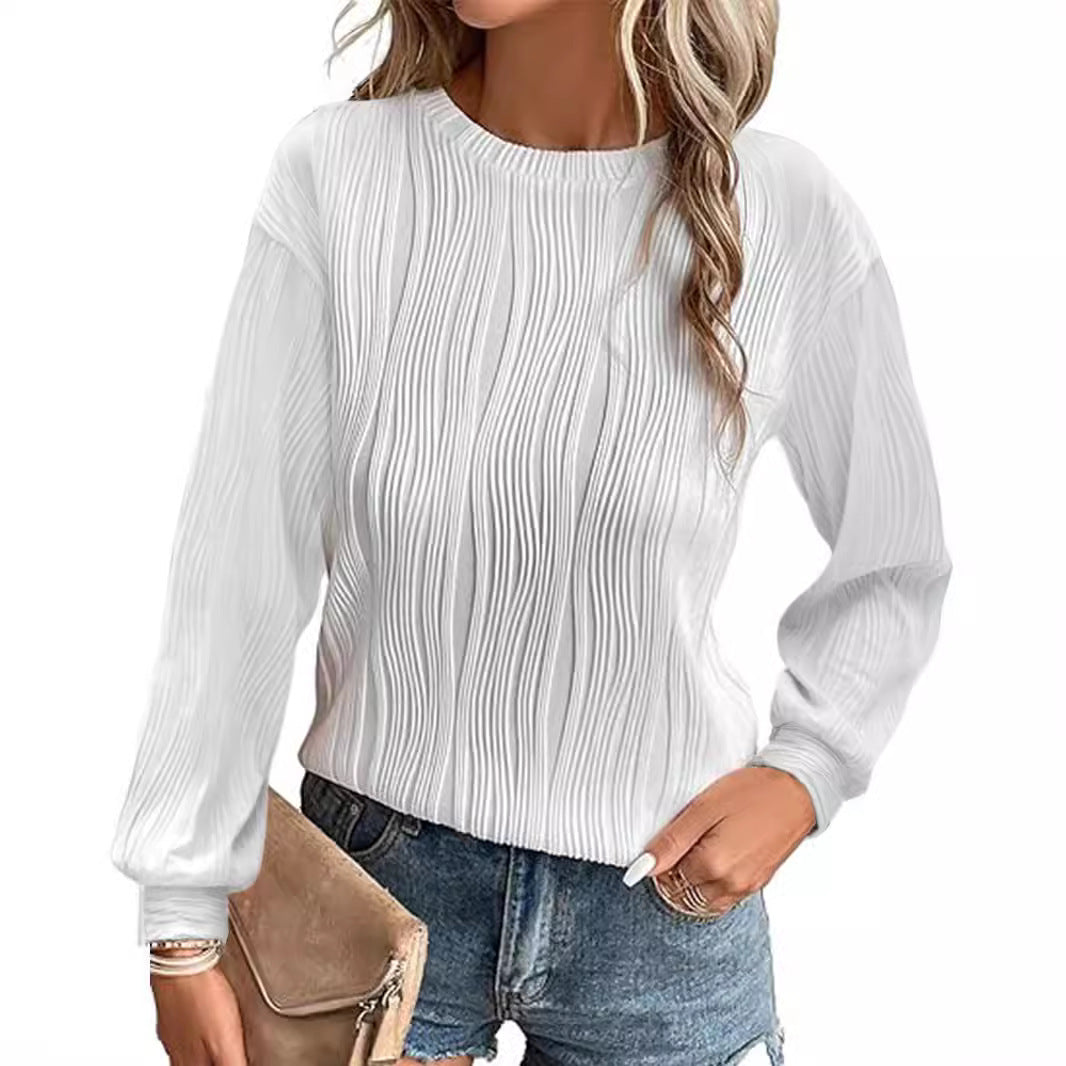 Women's American Style Drop Shoulder Round Neck Women's Sweater, Sweater