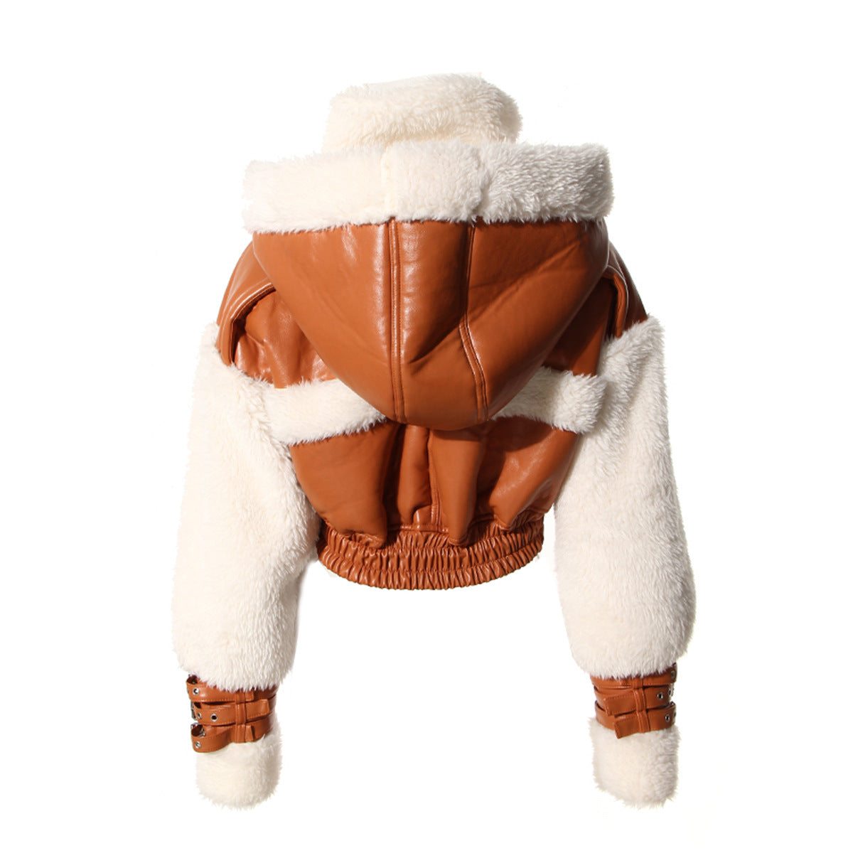 Women's One-piece Lamb Winter American Retro Patchwork Coats
