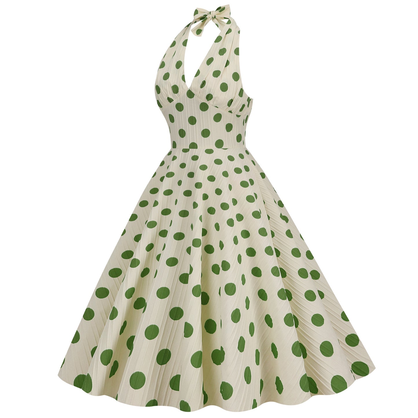 Hepburn Style High Waist Polka-dot Vacation Dresses