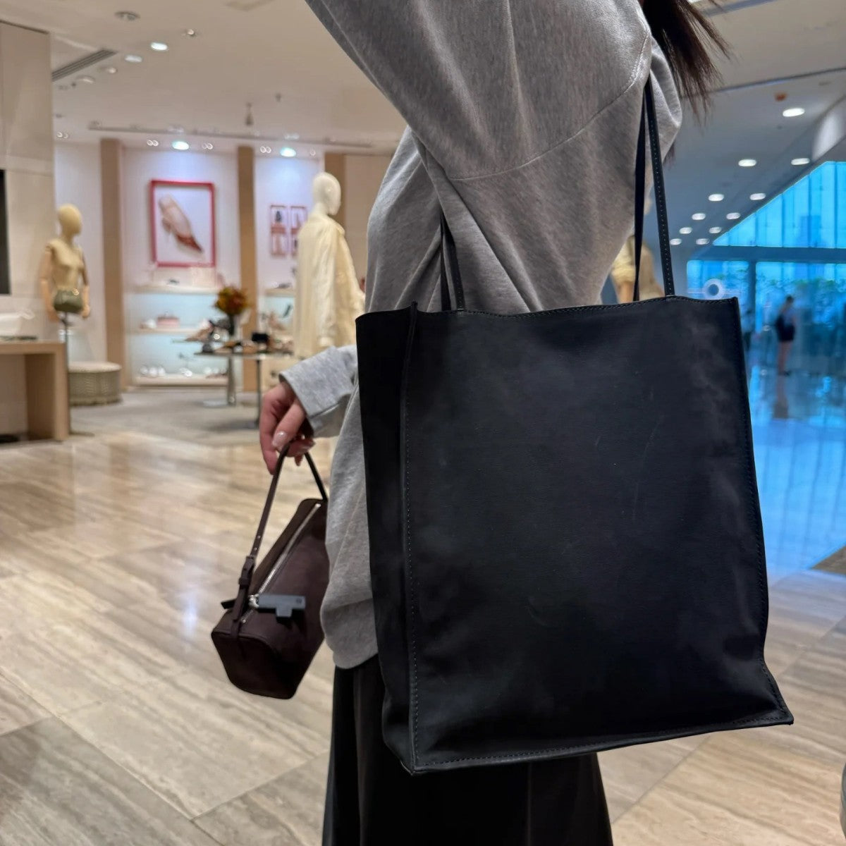 Classy Inner Outer Sheepskin Leisure Commute Handbags