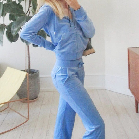 Women's Autumn Veet Sports Leisure Gold Suits