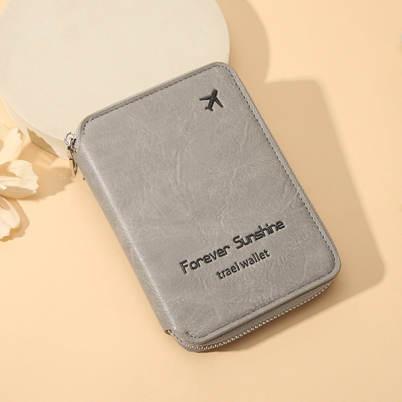 Fashion Passport Zipper Short Storage Document Bags