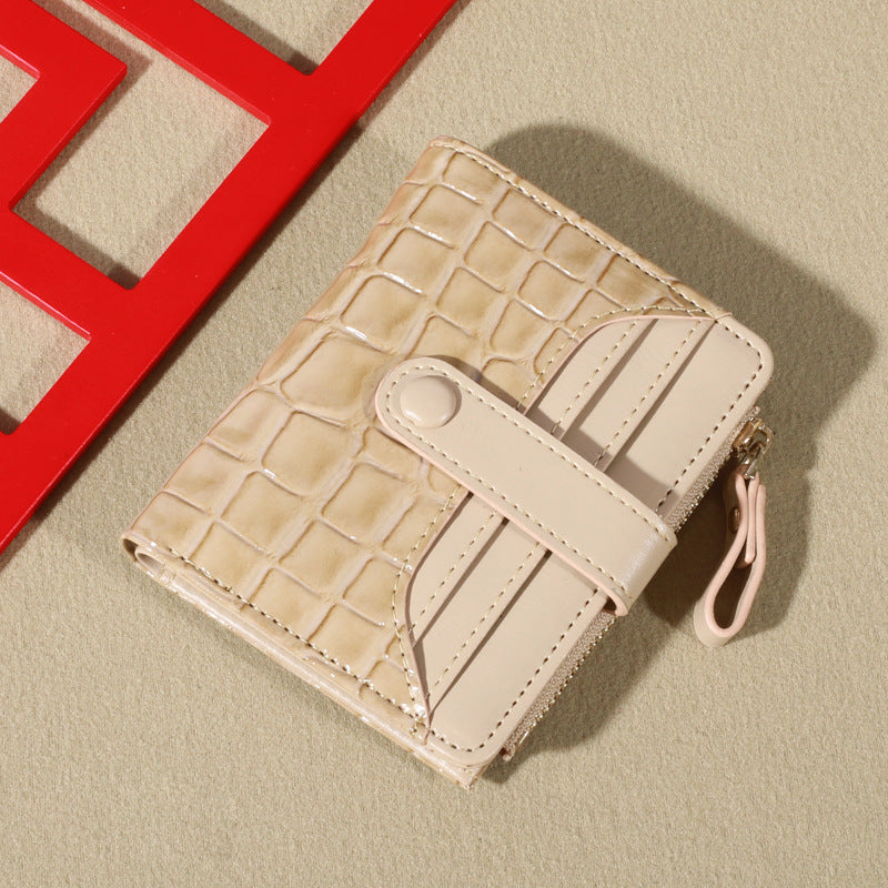 Women's Korean Style Stone Pattern Crocodile Multiple Ladies Wallets
