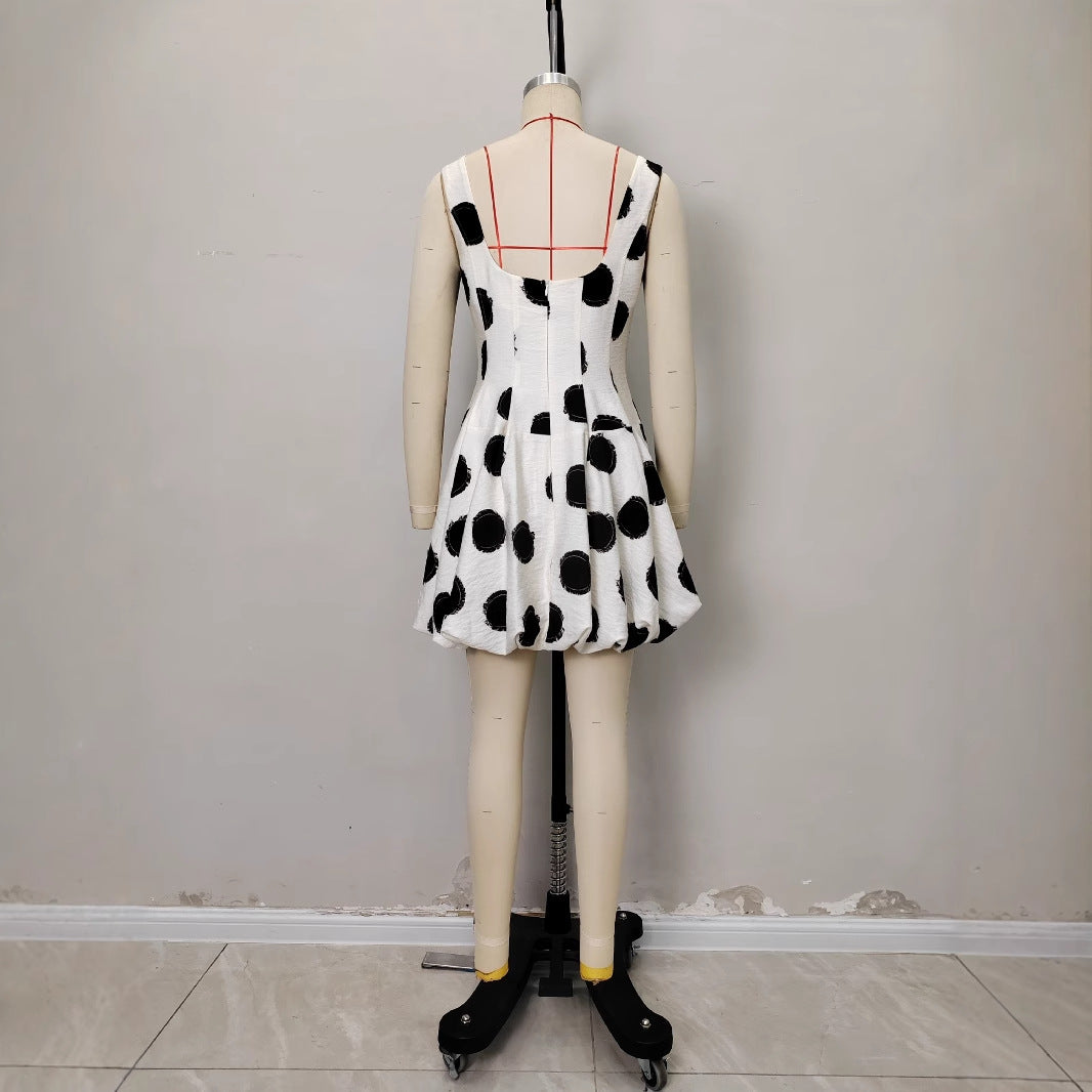 Women's French Elegant White Suspender Dress Summer Dresses