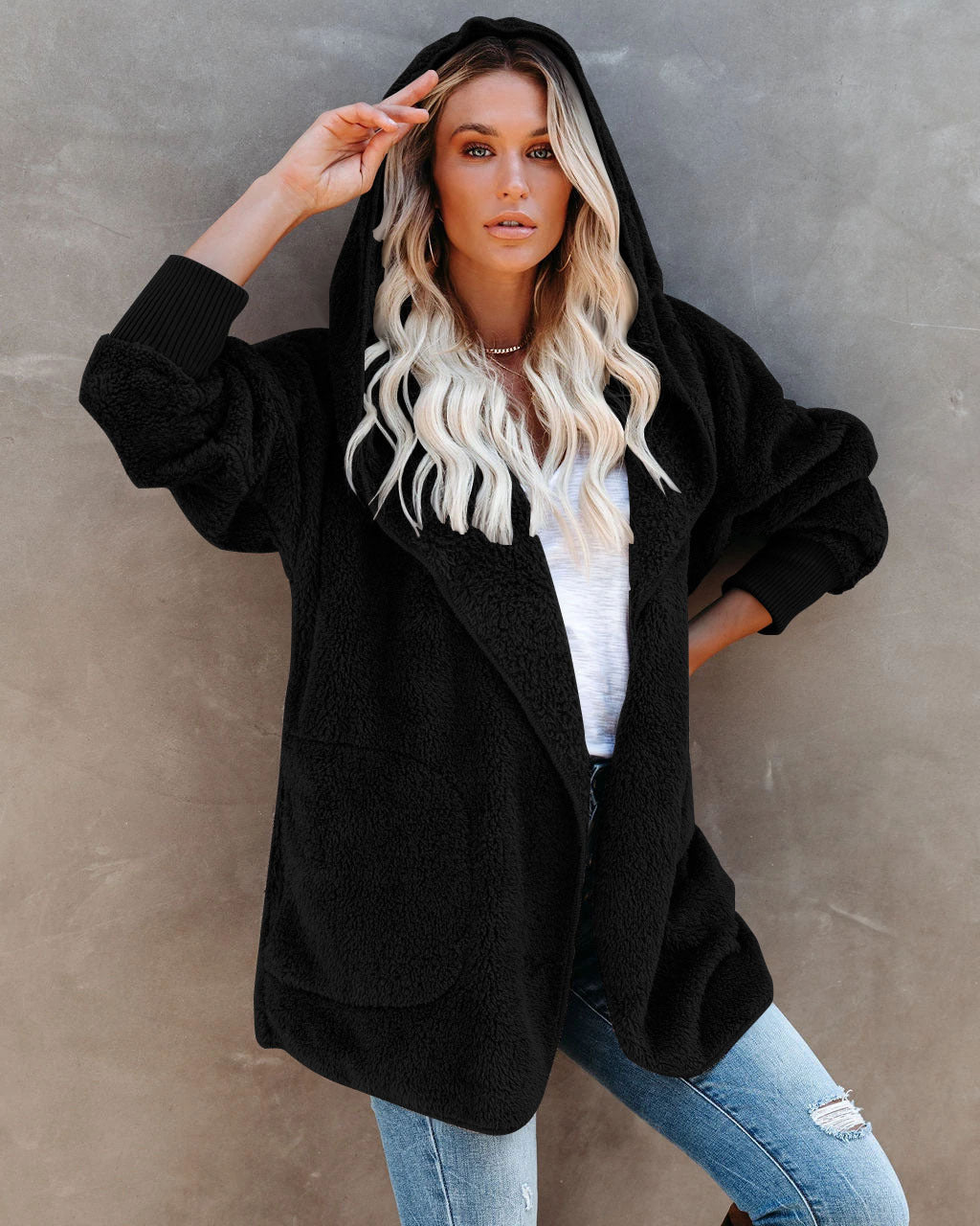 Women's Autumn Long-sleeved Casual Hooded Solid Color Women's Sweater, Sweater