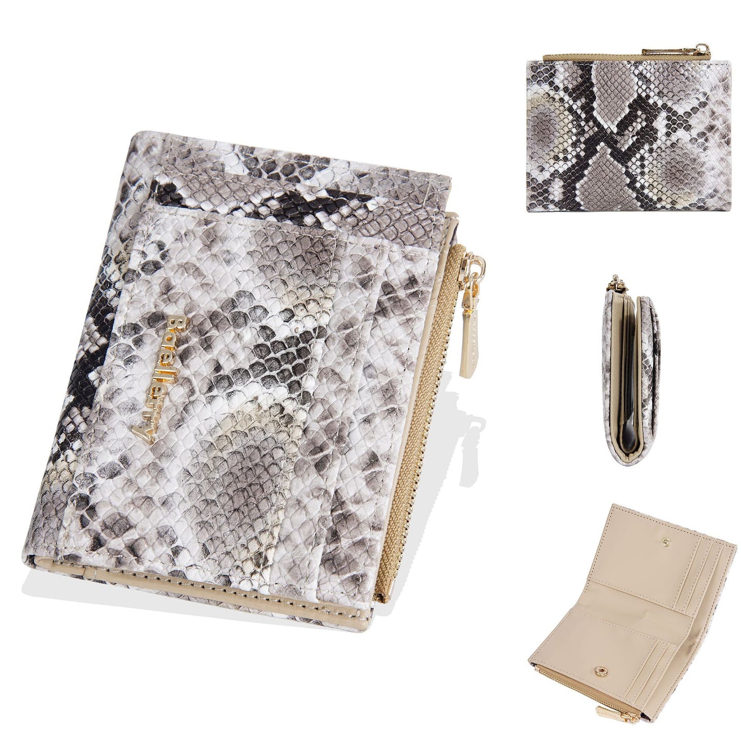 Women's High-grade Snake Pattern Multiple Slots Zipper Ladies Wallets