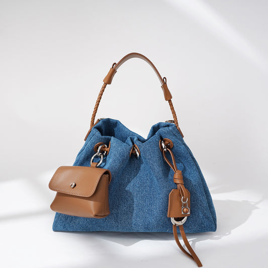 Denim Genuine Leather Design High-grade Fashion Crossbody Bags