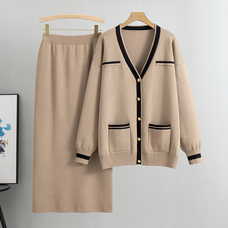 Elegant Trendy Versatile Loose Knitted Two-piece Fashion Casual Suit