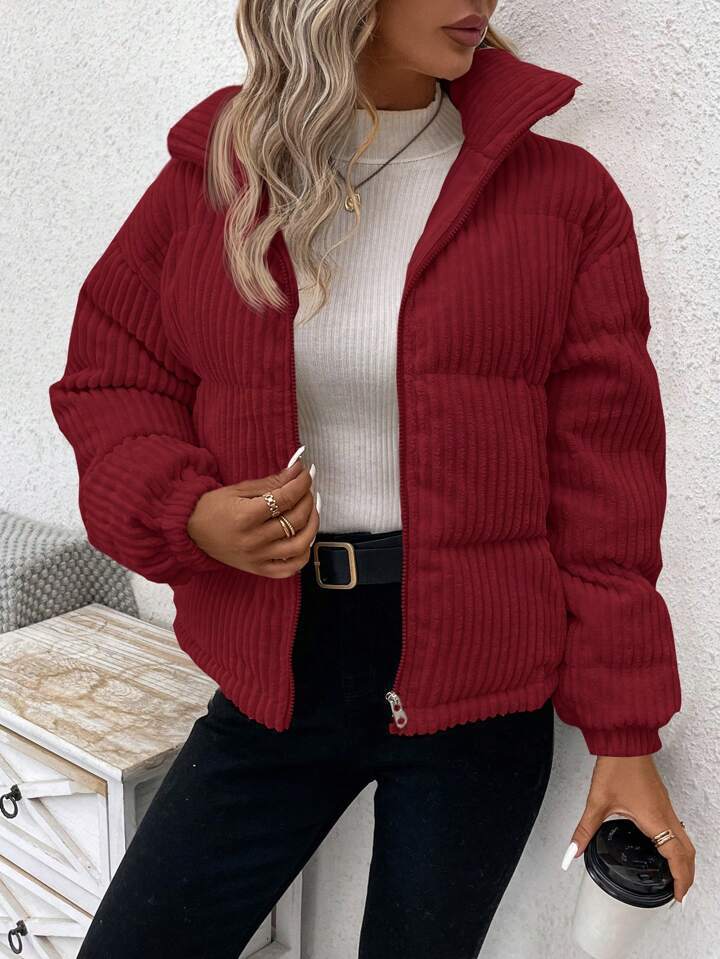 Women's Stylish Corduroy Cotton Thickened Large Coats