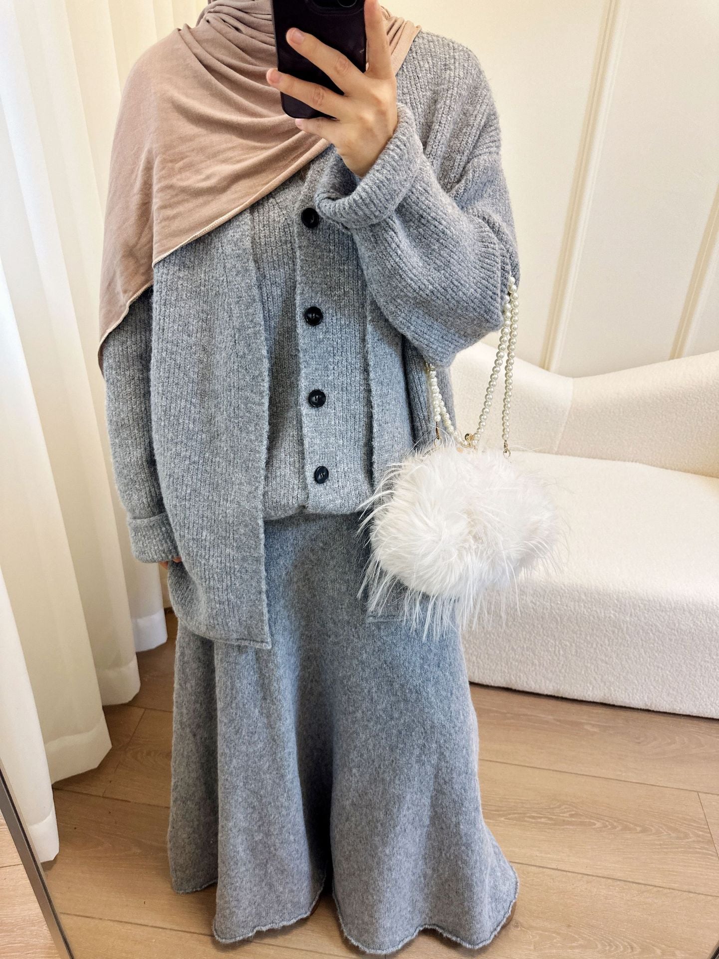 Turkey Thickened Knitting Solid Color Three-piece Suits