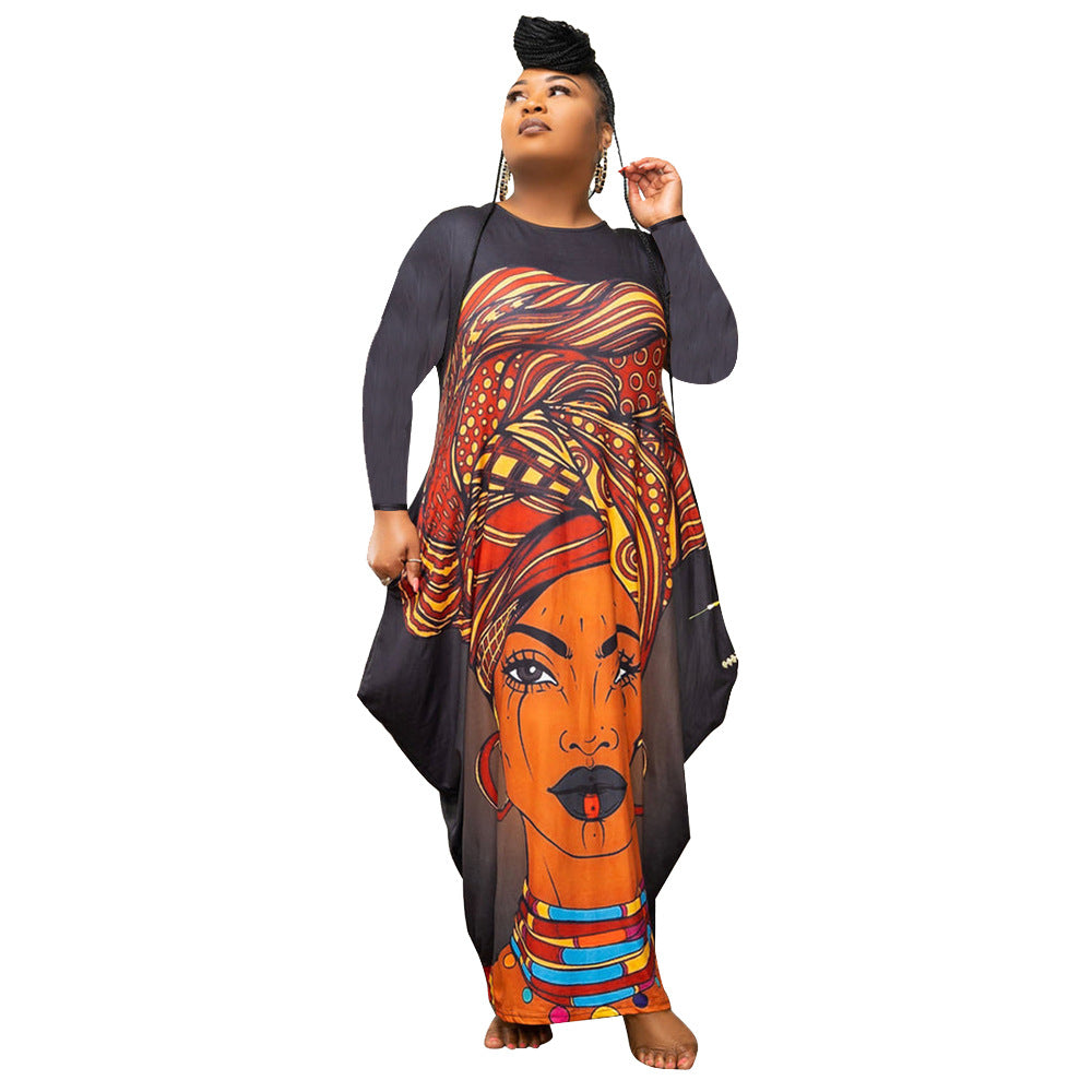 Women's Large Irregular Dress Long Sleeve Big Dresses