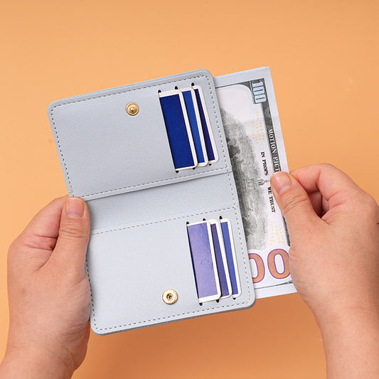 Women's Lightweight Document Mini Clamp Unisex Credit Ladies Wallets