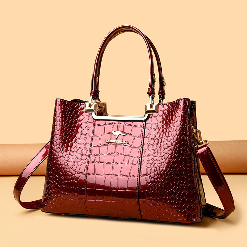 Stylish Versatile Women's Patent Leather Glossy Handbags