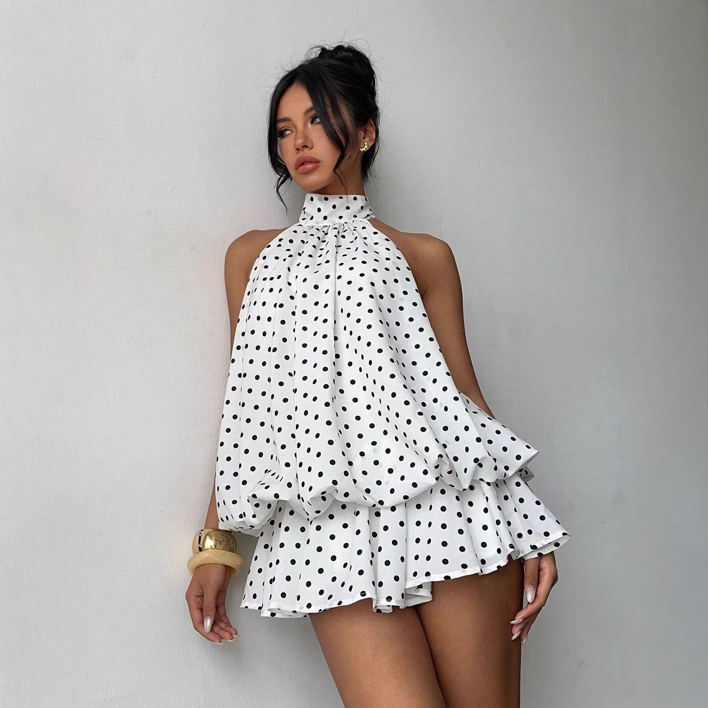 Halter Hot Solid Color Sexy Backless Skirts