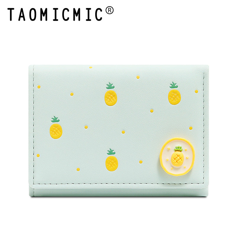 Women's Fresh Short Three Fold Love Fruit Ladies Wallets