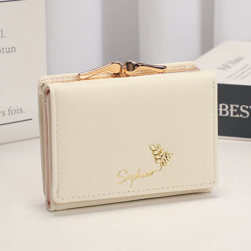 Women's Simple Folding National Style Fresh Flannel Ladies Wallets