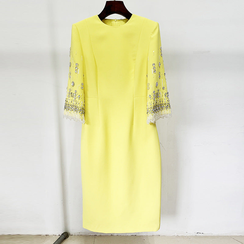 Stylish Unique Classy Fashion Bead Mid-length Dress