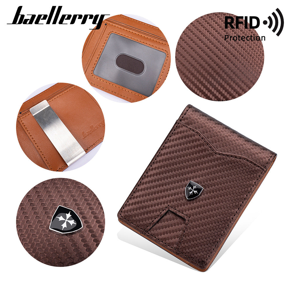 Men's Carbon Fiber Simple Gold Thin Fashion Card Holder