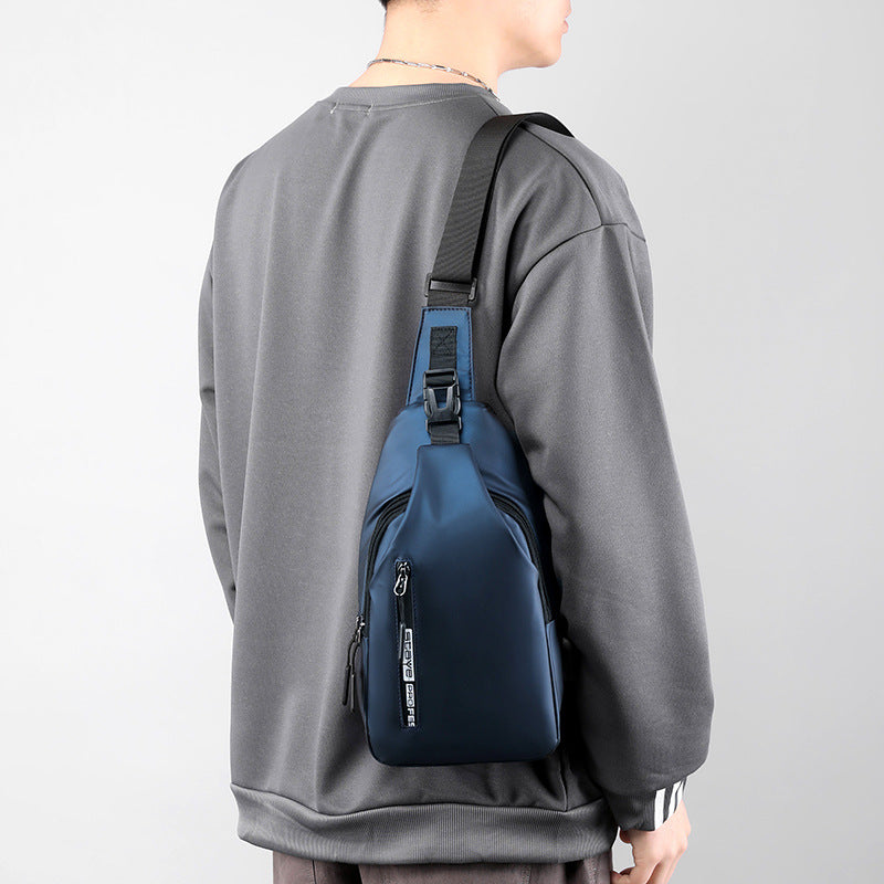 Men's Elegant Leisure Solid Color Korean Men's Chest Bags
