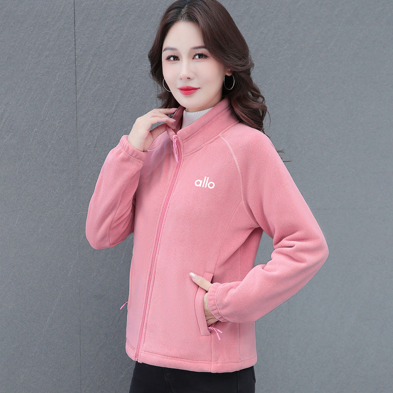 Women's Polar Fleece Stand Collar Large Thickened Sweaters