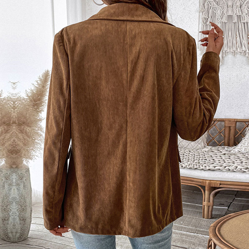 Women's Cool Classic Solid Color Corduroy Blazers