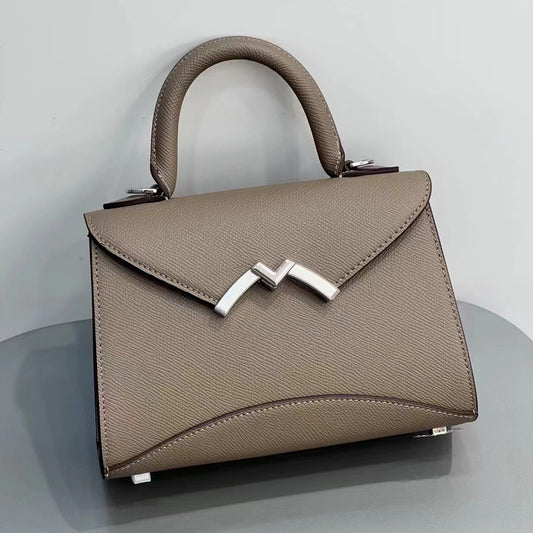 Women's Palm Print Genuine Leather Hand Holding Crossbody Bags