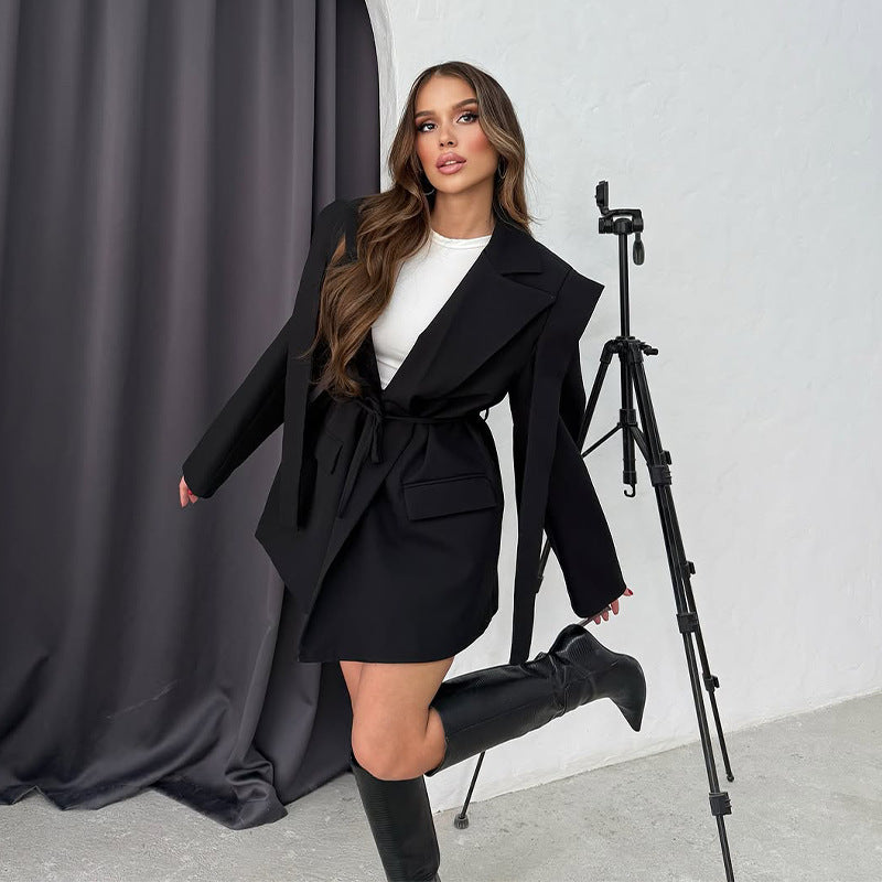 Autumn Solid Color Large Lapel Loose Coats