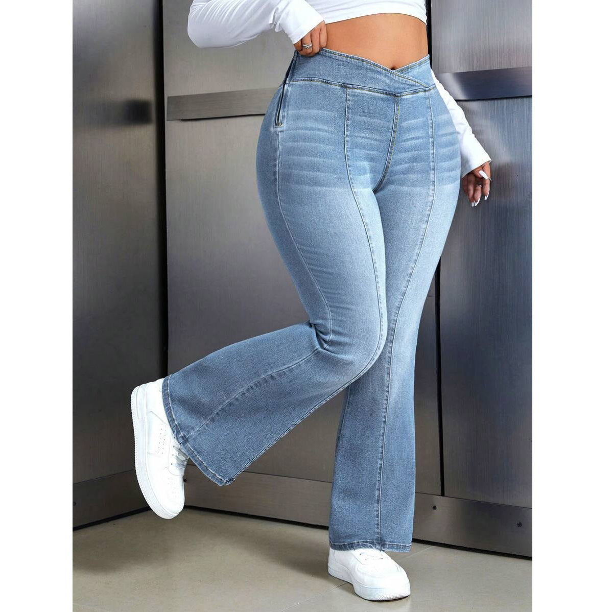 Women's Large Skinny Stretch Simple Fashion Wash Pants