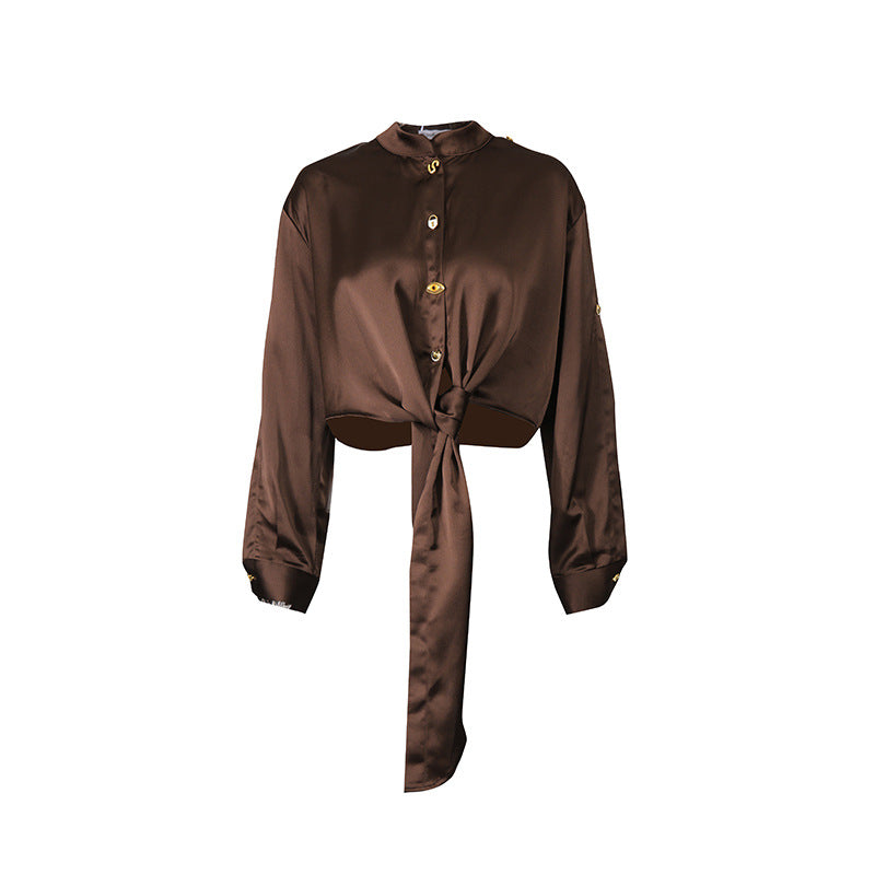 Women's Temperament Shirt Autumn Fashion Rhinestone Design Blouses