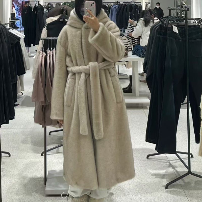 Women's Faux Fur Long Mink Leather Soft Coats
