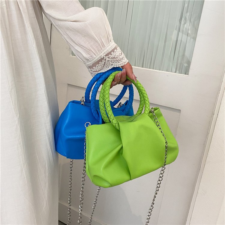 Women's Woven Portable Cloud Trendy Niche Solid Color Bags