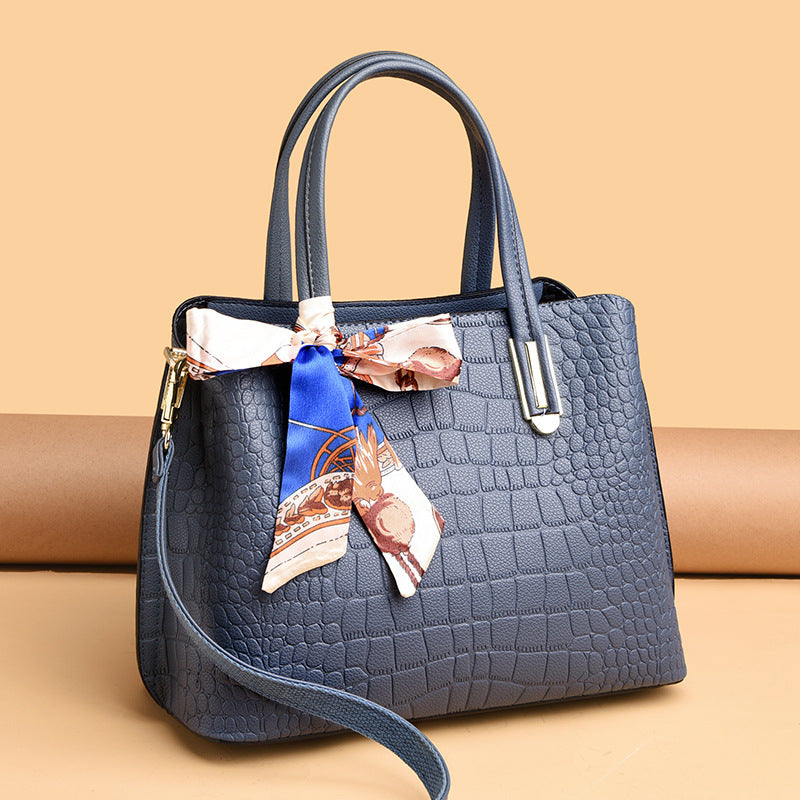 For Mom Fashionable Crocodile Pattern Large Handbags