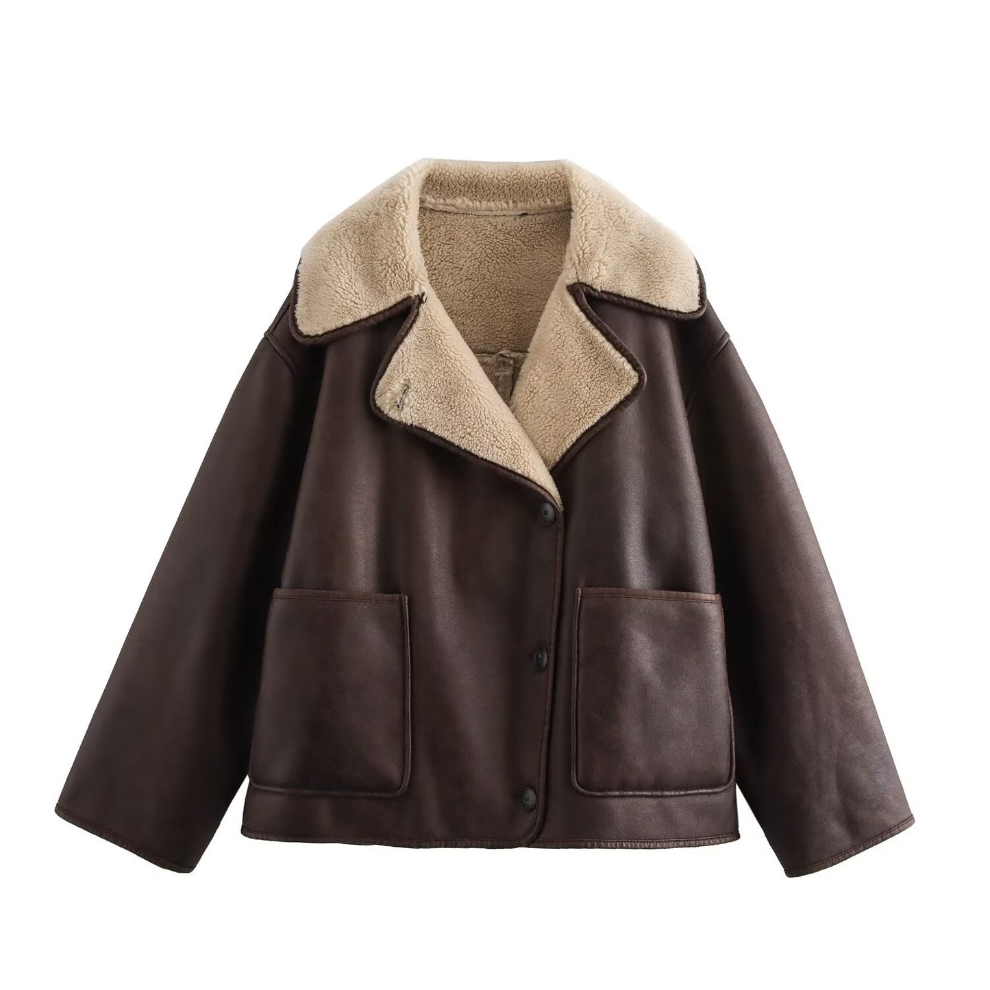 Women's American Retro Fashion Casual Button Double-sided Jackets