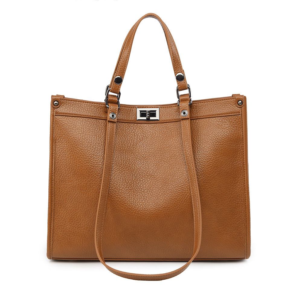 Women's Lychee Pattern Large Capacity Retro Tote Bags