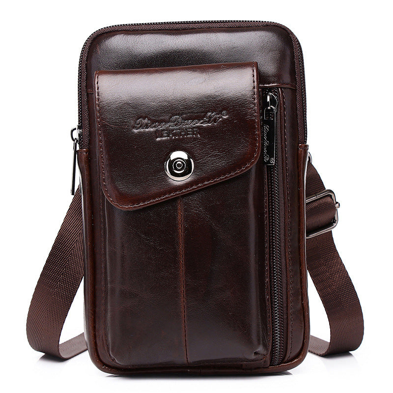Men's Cell Leather Mini Cross Body Vintage Men's Waist Packs