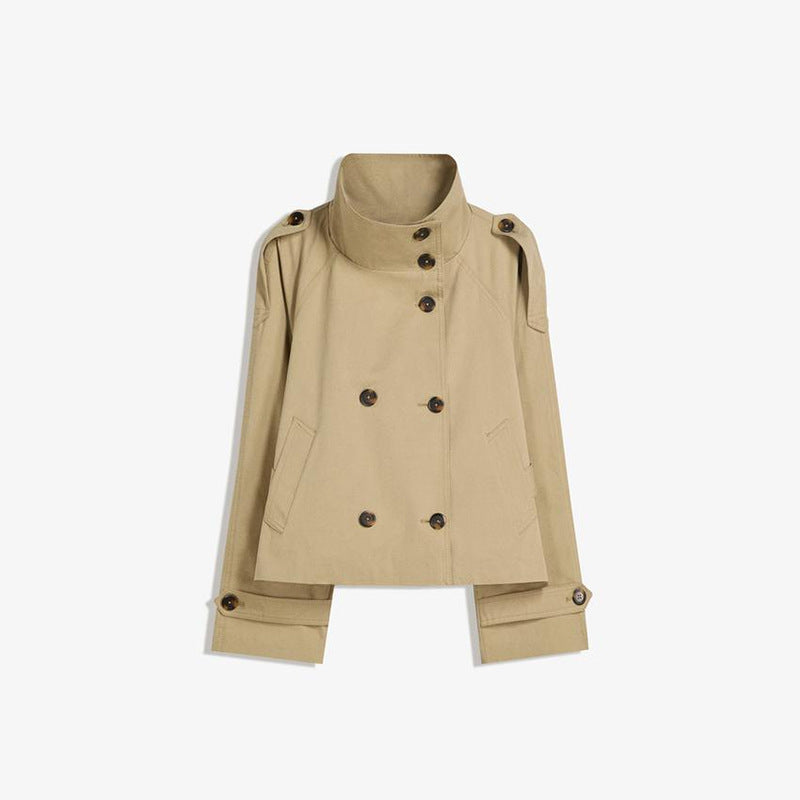 Retro Lapels Design Double Breasted Lace Up Coats