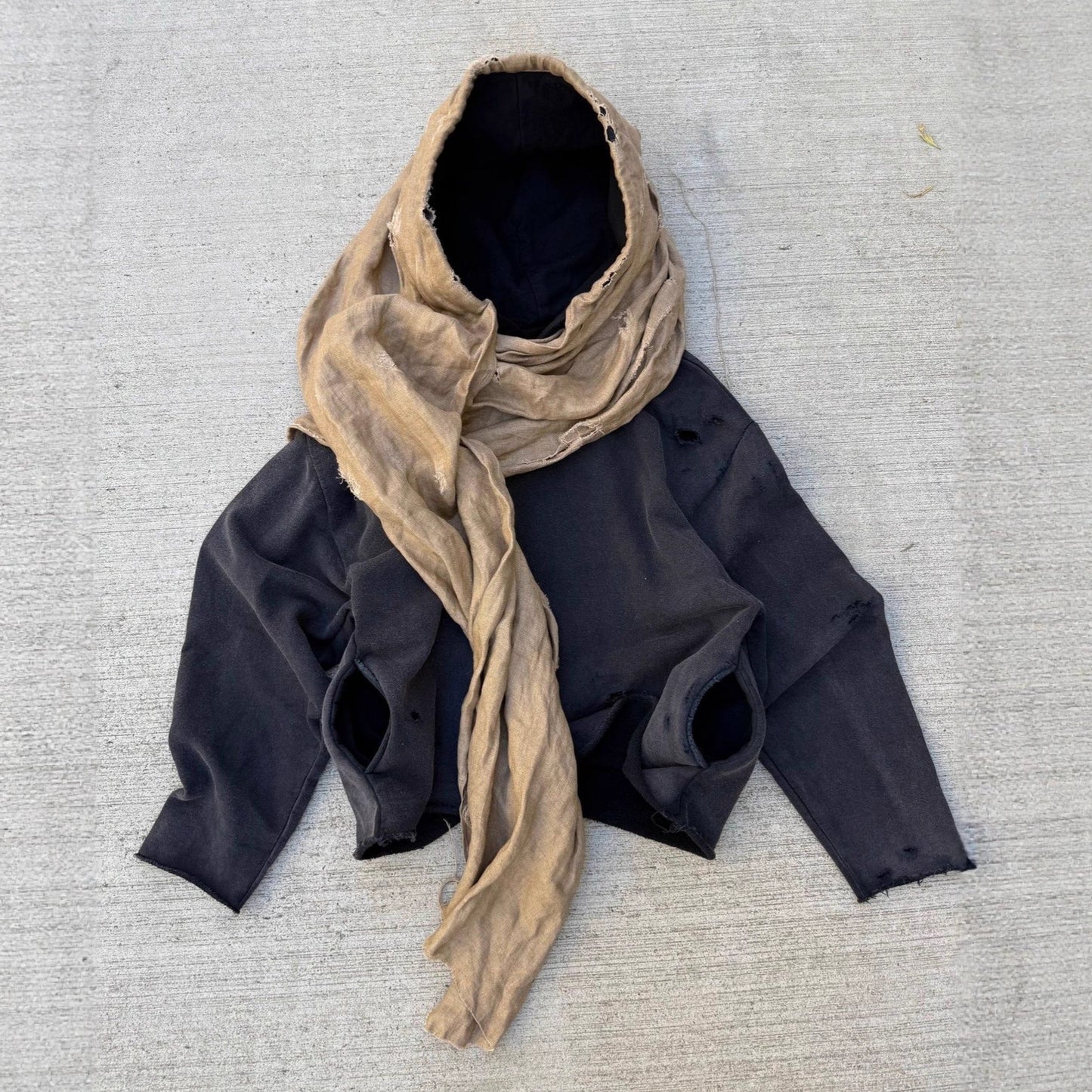 Autumn Casual Hooded Stitching Niche Headscarf Women's Sweater, Sweater
