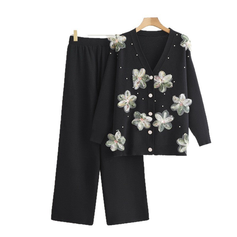 Temperament Commute Long Sleeve Knitted Two-piece Suits
