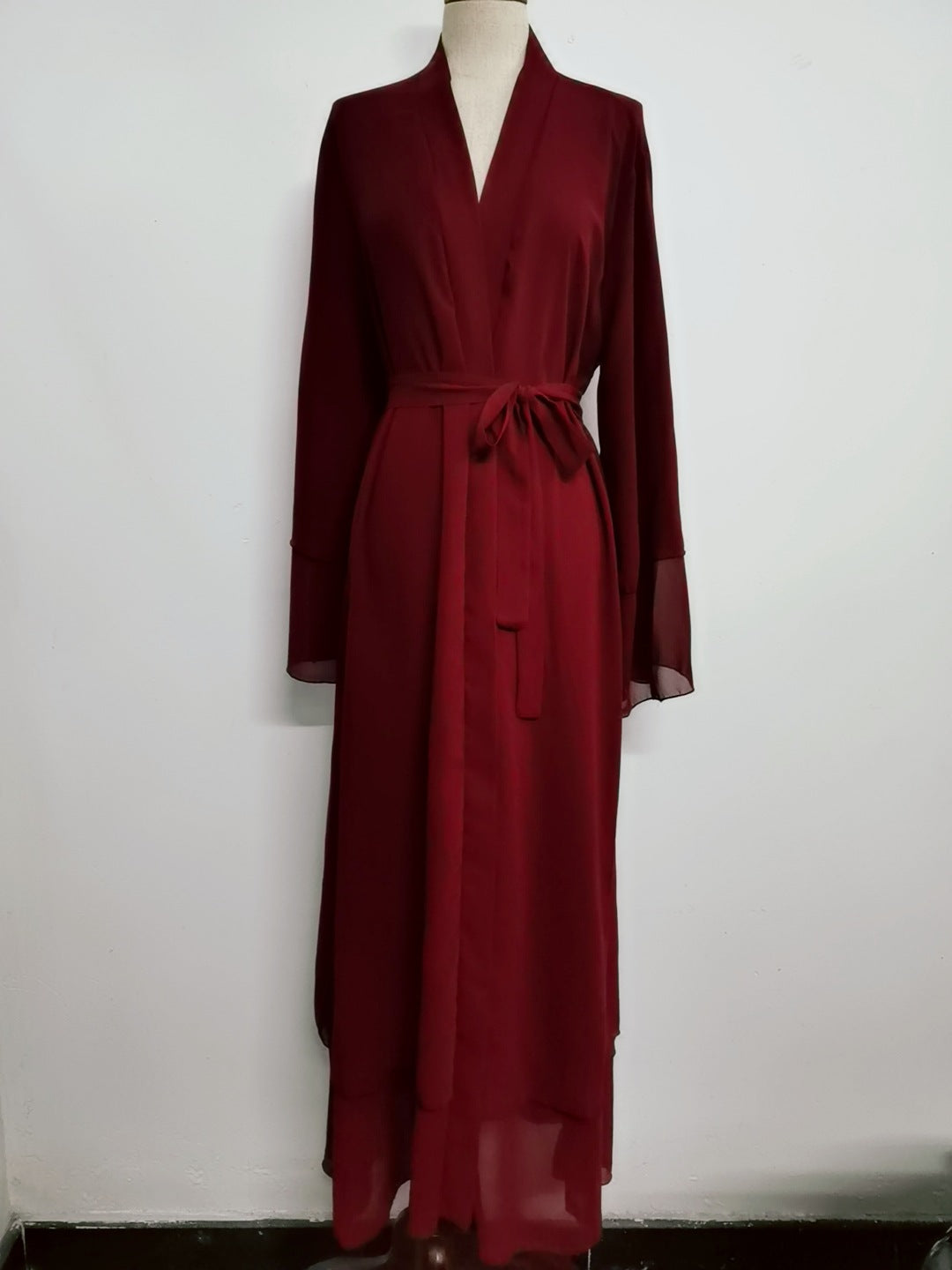 Comfortable Chiffon Temperament Pure Color Nightgown Dress