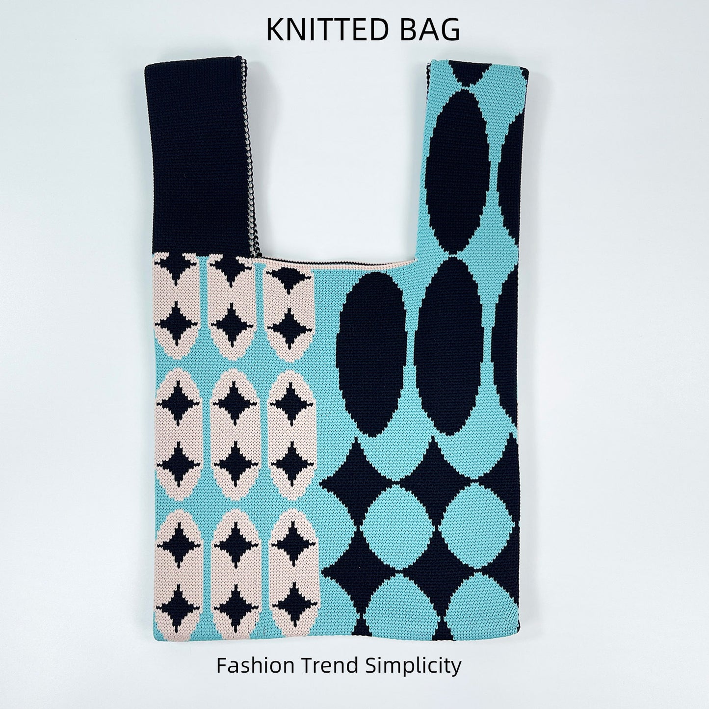 Women's Flower Knitted Large Capacity Totes Wrist Handbags